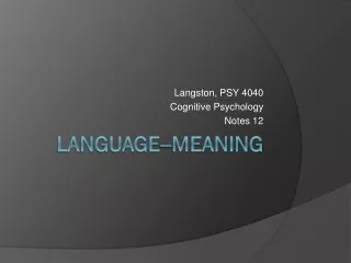 Language--Meaning