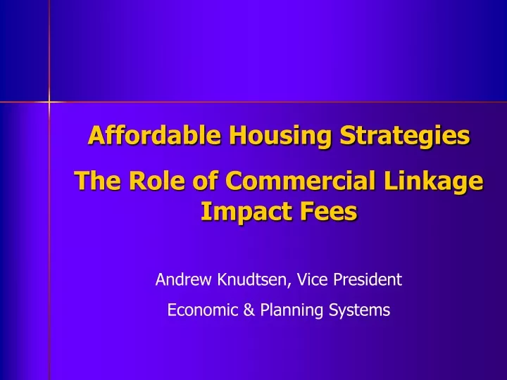 affordable housing strategies the role
