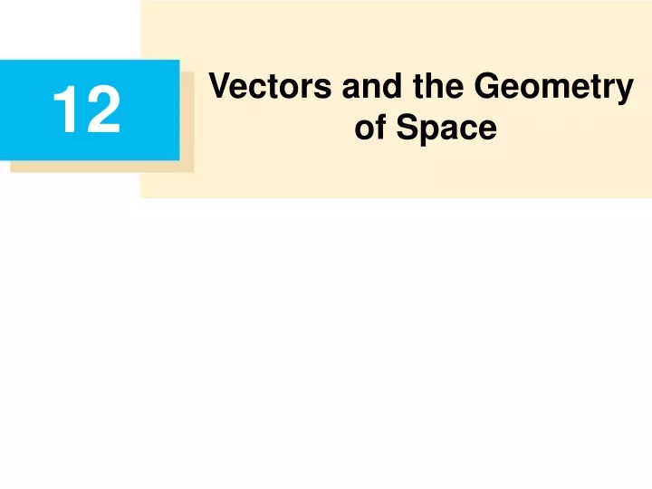 vectors and the geometry of space