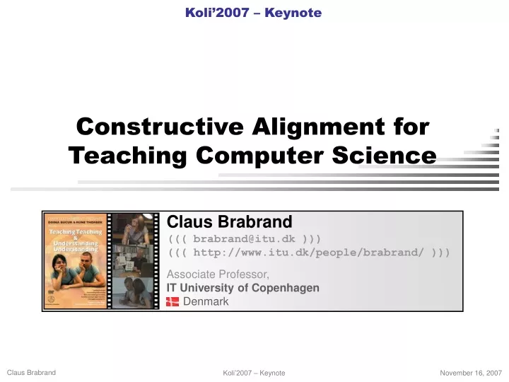 constructive alignment for teaching computer science