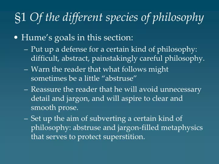 1 of the different species of philosophy