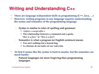 Writing and Understanding C++