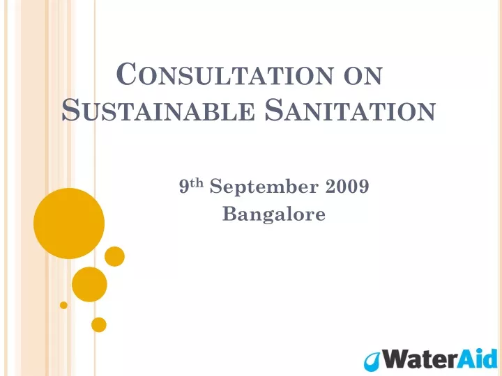 consultation on sustainable sanitation