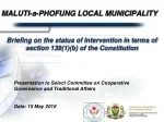 MALUTI-a-PHOFUNG LOCAL MUNICIPALITY - slide 1