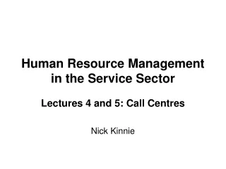 Human Resource Management in the Service Sector