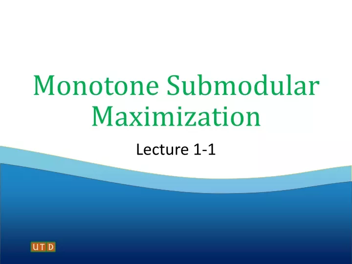 monotone submodular maximization