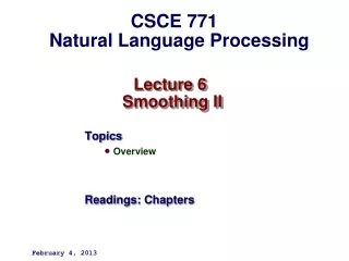 Lecture 6  Smoothing II