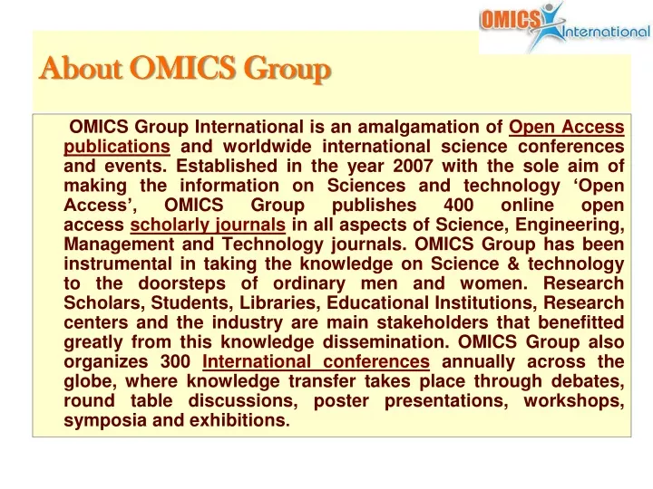 about omics group