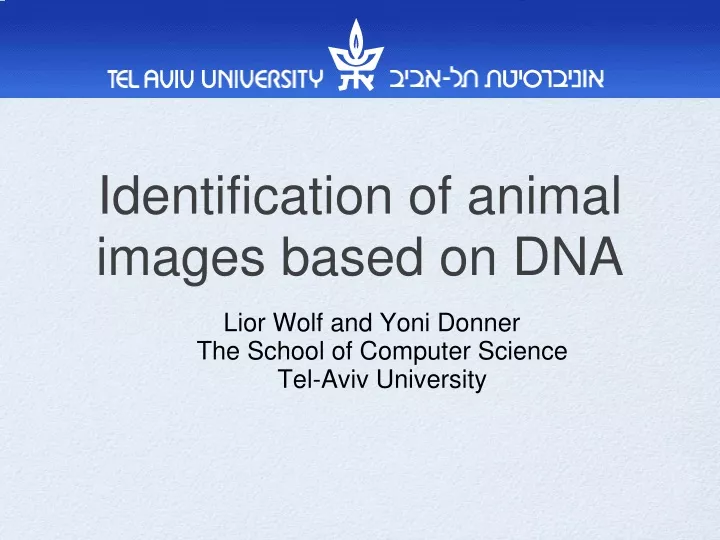 identification of animal images based on dna