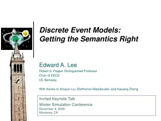 Discrete Event Models:  Getting the Semantics Right