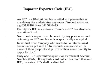 Importer Exporter Code (IEC)
