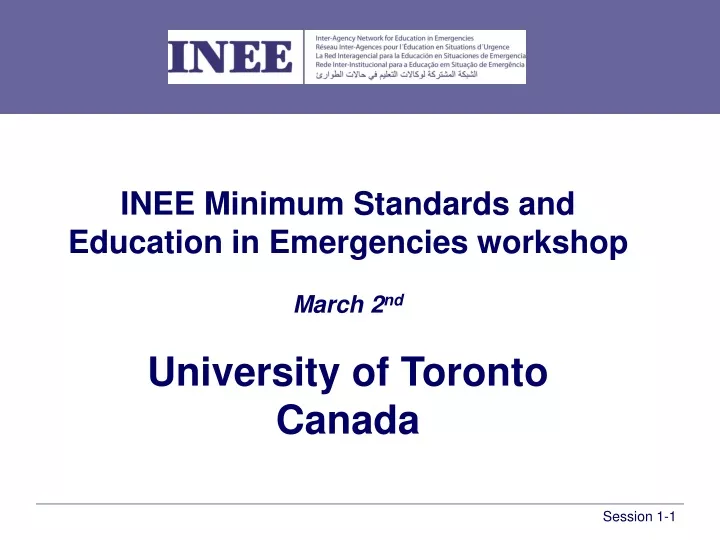 inee minimum standards and education