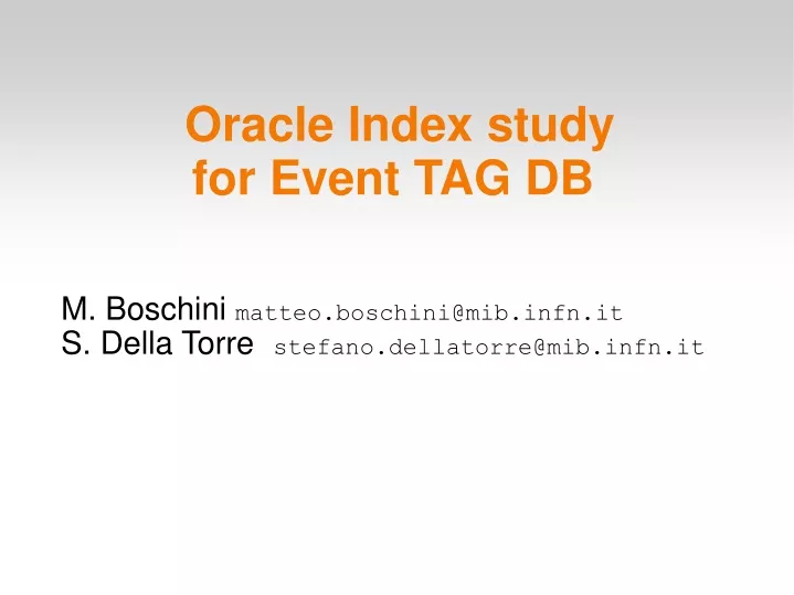 oracle index study for event tag db