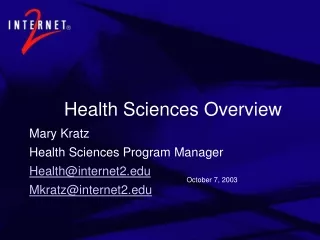 Health Sciences Overview