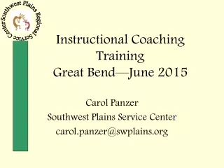 Instructional Coaching Training Great Bend—June 2015