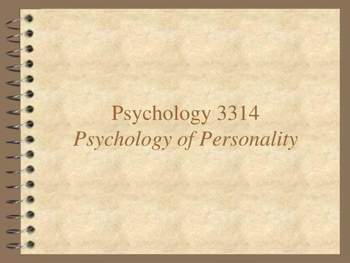 psychology 3314 psychology of personality