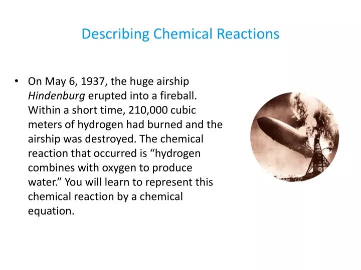 describing chemical reactions
