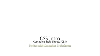 CSS Intro