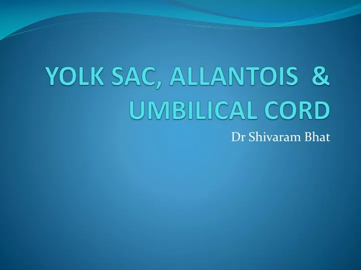 yolk sac allantois umbilical cord
