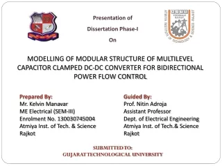 Presentation of  Dissertation Phase-I On