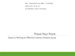 Prove Your Point: Steps to Writing an Effective Literary Analysis Essay