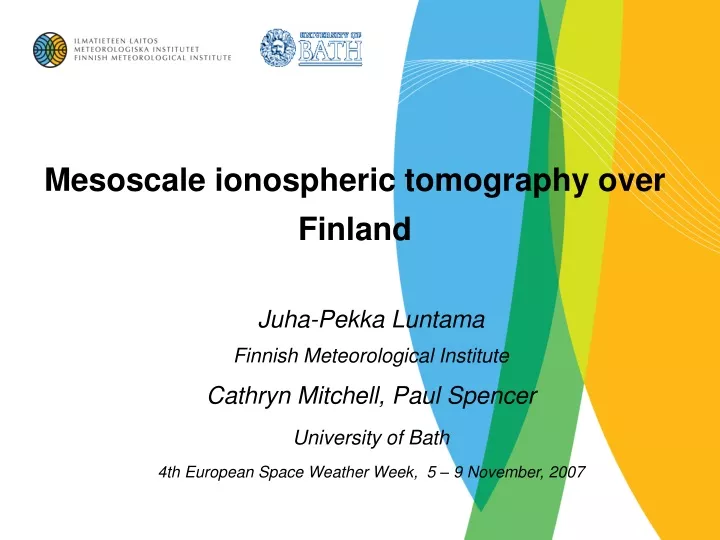 mesoscale ionospheric tomography over finland