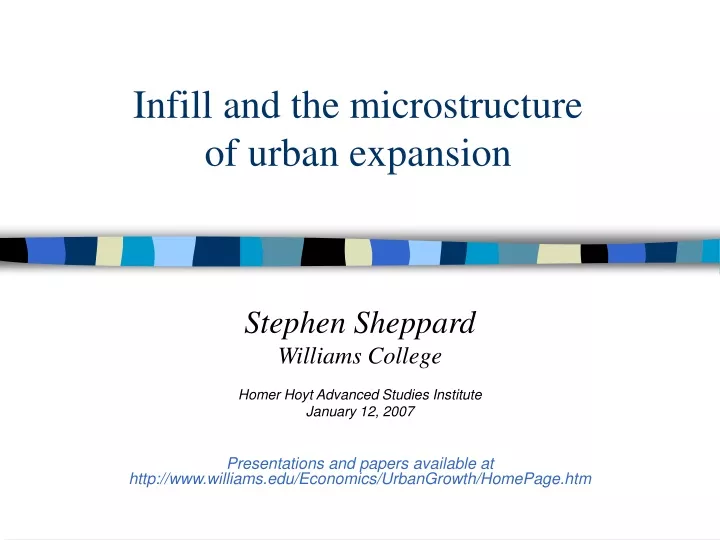 infill and the microstructure of urban expansion