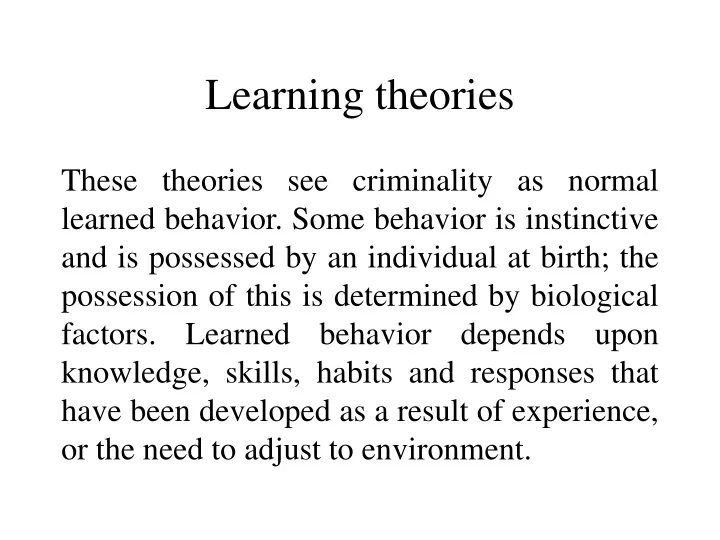 learning theories