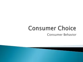 Consumer Choice