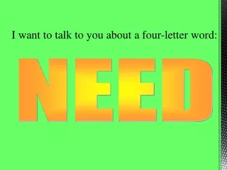 I want to talk to you about a four-letter word: