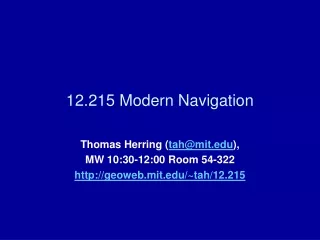12.215 Modern Navigation