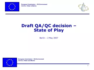 Draft QA/QC decision –  State of Play Berlin – 2 May 2007