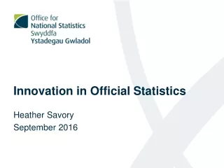 Innovation in Official Statistics