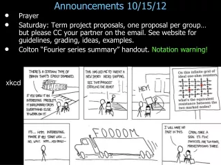 Announcements 10/15/12