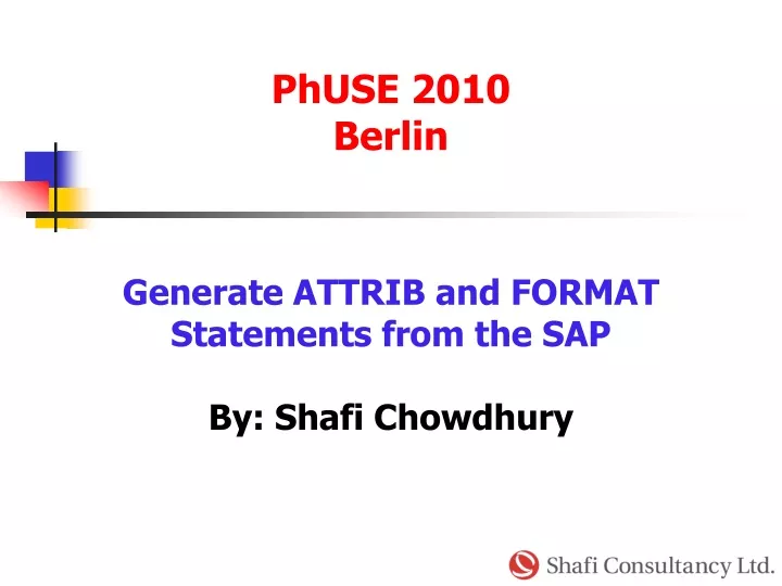 generate attrib and format statements from the sap by shafi chowdhury
