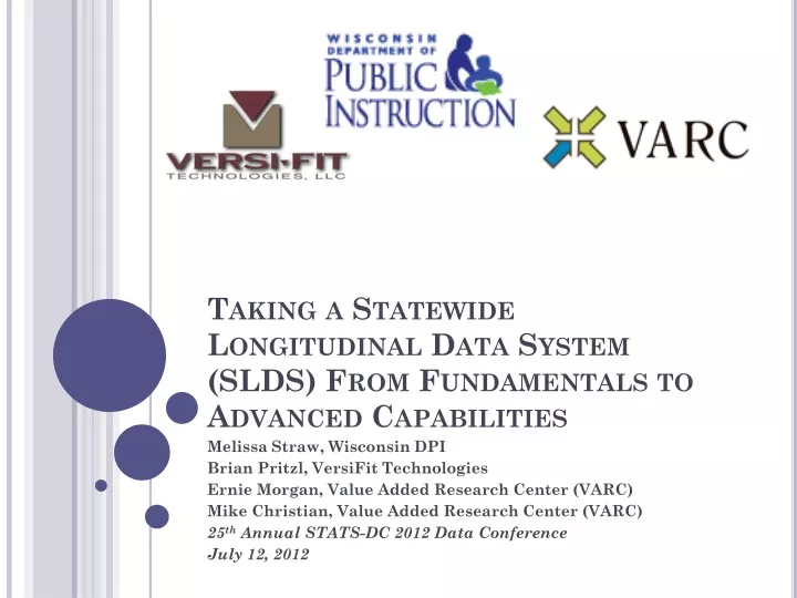 taking a statewide longitudinal data system slds from fundamentals to advanced capabilities