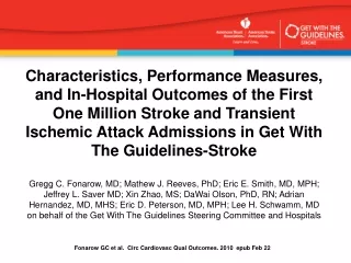 Fonarow GC et al.   Circ Cardiovasc Qual Outcomes. 2010  epub Feb 22