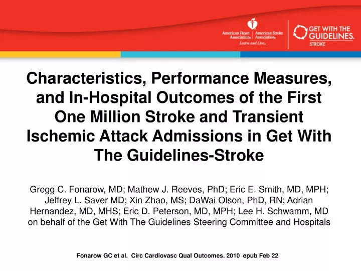 characteristics performance measures