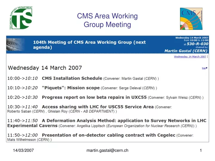 cms area working group meeting