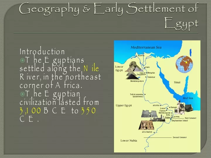 geography early settlement of egypt