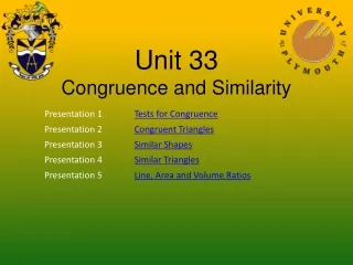 Unit 33 Congruence and Similarity