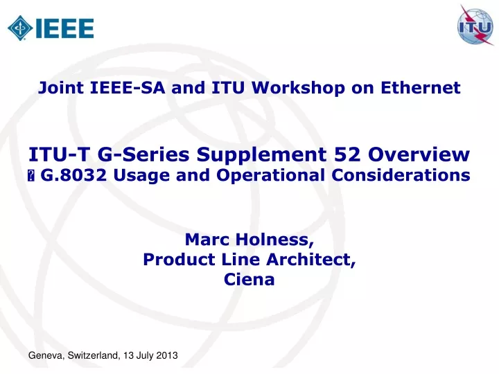 itu t g series supplement 52 overview g 8032 usage and operational considerations