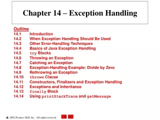 Chapter 14 – Exception Handling