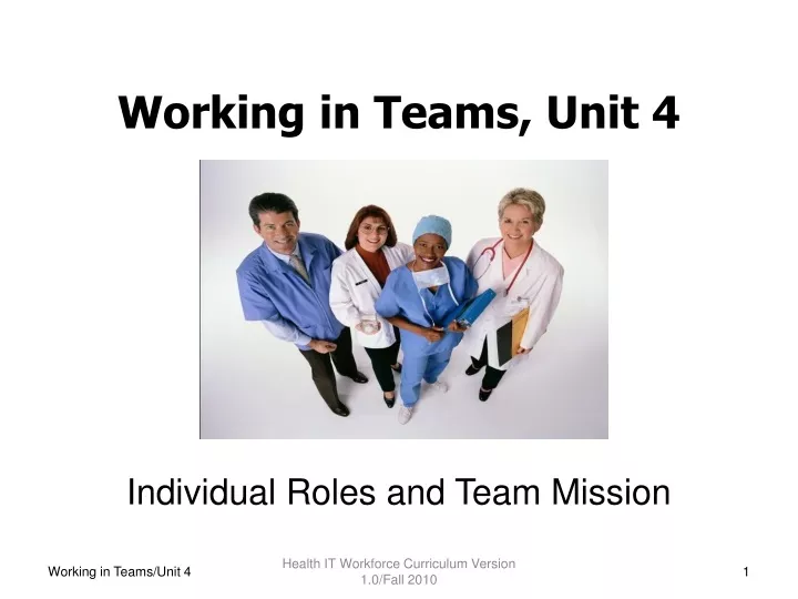 working in teams unit 4