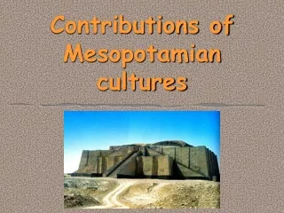 Contributions of Mesopotamian cultures