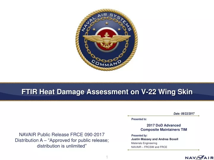 ftir heat damage assessment on v 22 wing skin