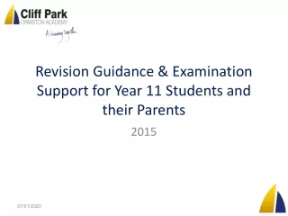 Revision Guidance &amp; Examination Support for Year 11 Students and their Parents