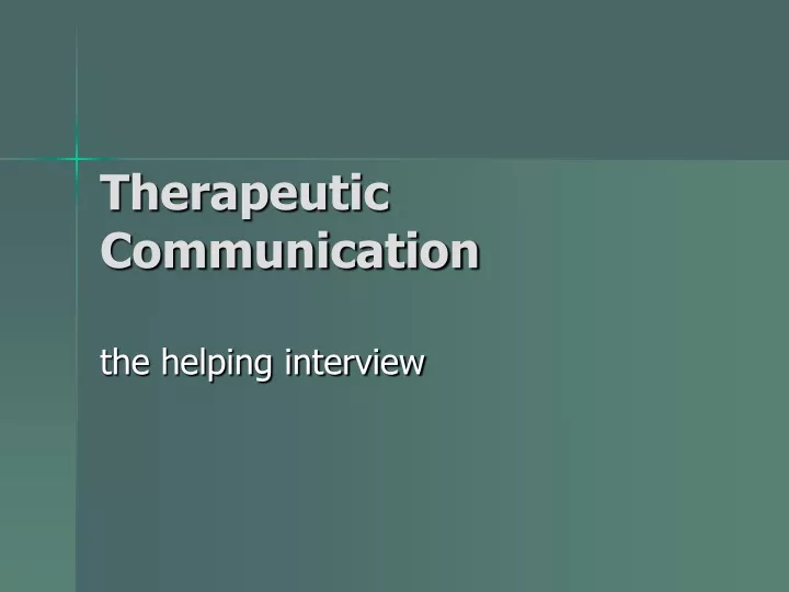 therapeutic communication