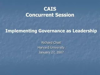 CAIS Concurrent Session