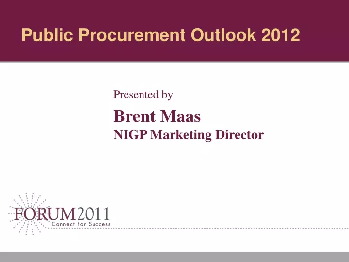 public procurement outlook 2012